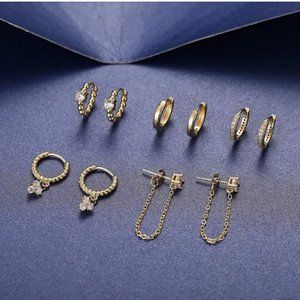 5x Punk 14K Gold Earring